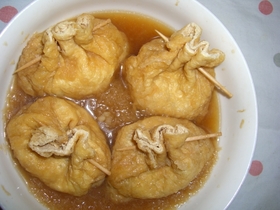 レンジで簡単♪餅入りお揚げのみぞれ煮