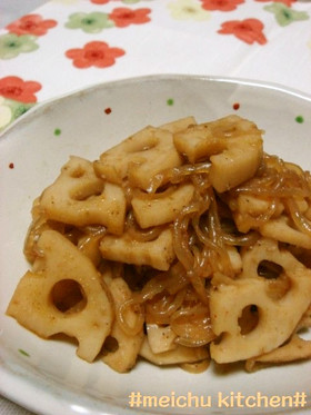 れんこんとしらたきのピリ辛炒め煮♪