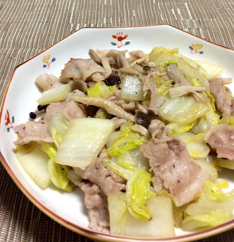 簡単ノンオイル☆白菜と豚バラあっさり炒めの画像