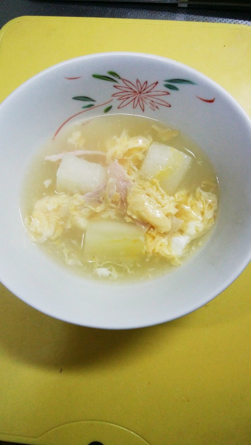 今日の晩ご飯　冬瓜の温かいスープの画像