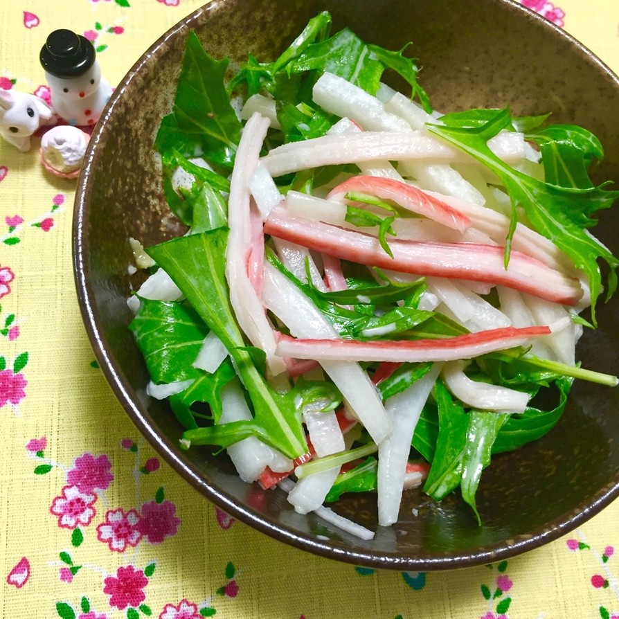 大根カニカマ水菜のマヨわさび醤油サラダ♬の画像