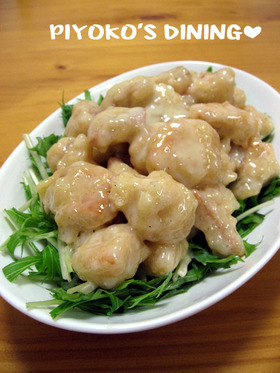 林シェフのエビマヨソースで…鮭マヨ❤