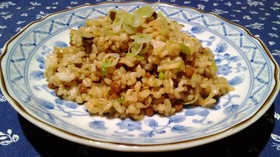 超簡単 納豆キムチ味 ひしお玄米炒飯