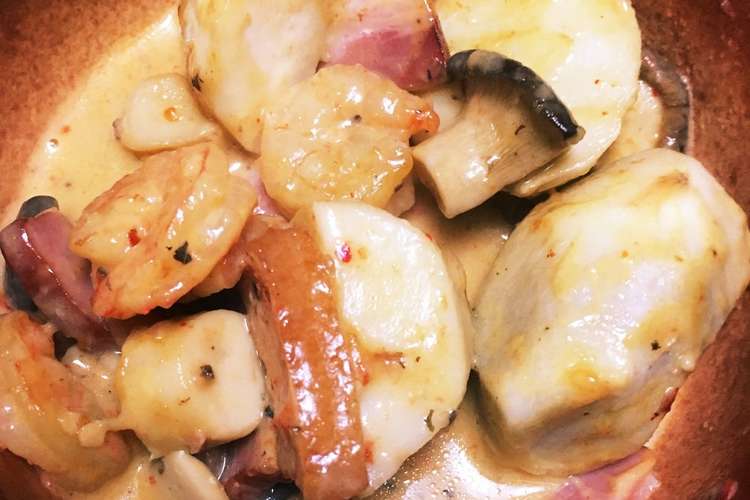 ごろっと具材のチーズアヒージョ レシピ 作り方 By おソノさんのレシピ クックパッド 簡単おいしいみんなのレシピが360万品