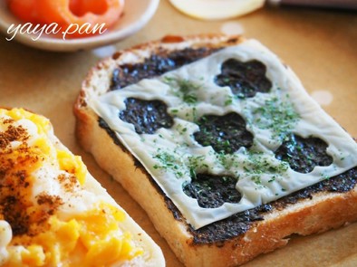 簡単☆美味しい！海苔の佃煮チーズトーストの写真