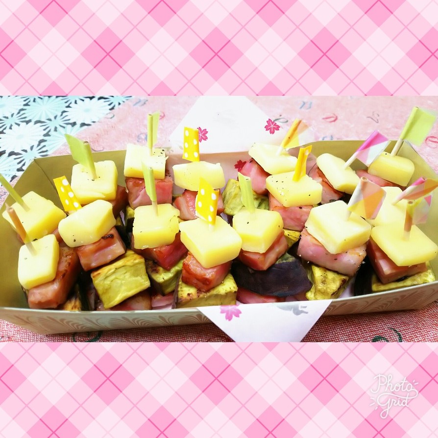 薩摩芋とベーコンとチーズのピンチョス☆の画像