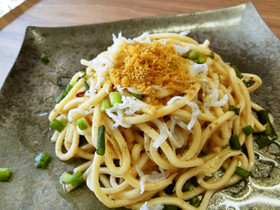 【糖質制限】釜揚げシラスとからすみパスタ