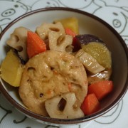 根菜とがんもの煮物の写真