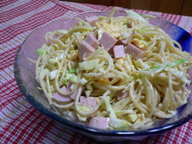 お魚ソーセージのスパサラ♪