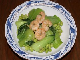 エビとチンゲン菜の中華風炒め