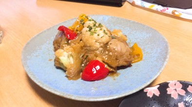 カリフラワーと鶏の甘辛炒め 覚書の写真