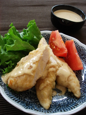 ふんわりささみのマヨソースがけ