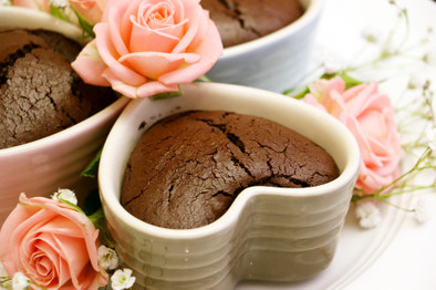 ハートのチョコレートケーキ♡の写真