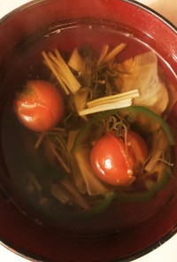 冷凍ミニトマトのスープ