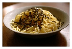 ひとりランチに明太子スパゲッティ