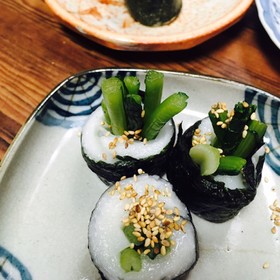 お餅の♡野沢菜漬け海苔巻き♡