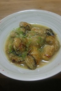 牡蠣炒めネギバタソース