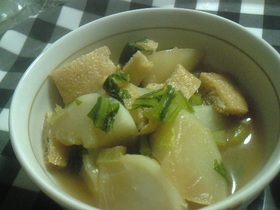 かぶと油揚げの煮物