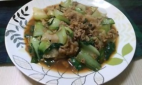 豚肉とチンゲン菜の中華炒め