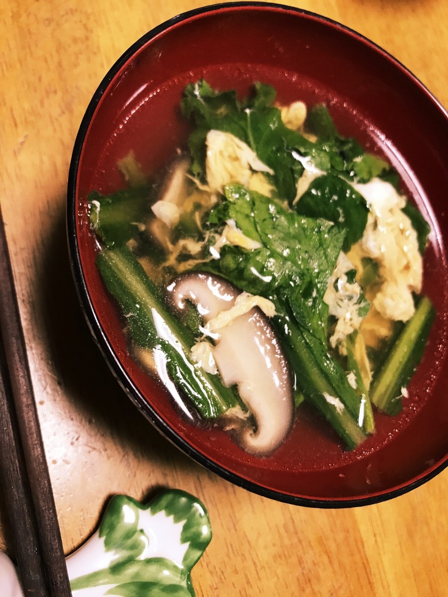 春菊の中華風スープの画像
