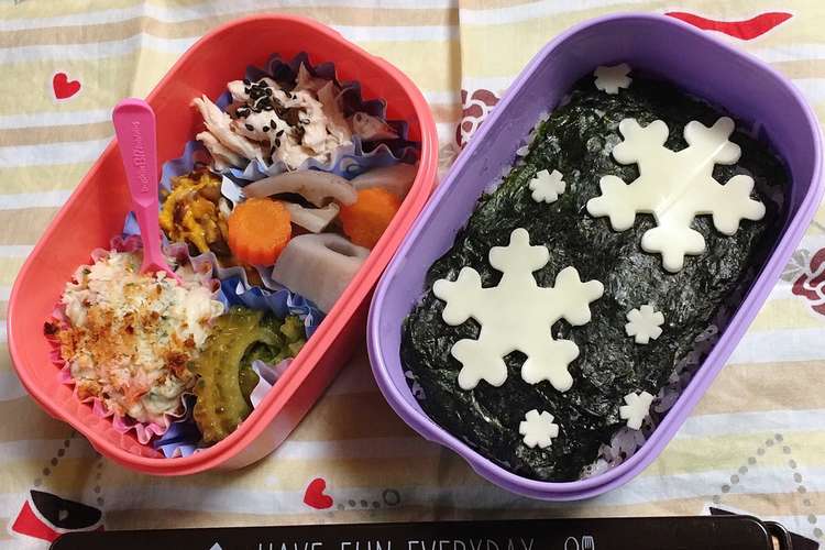 簡単かわいい 雪の日のり弁 レシピ 作り方 By え Faf みみ クックパッド 簡単おいしいみんなのレシピが360万品