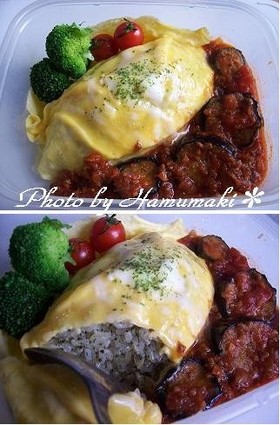 バジルライスdeお洒落オムライス♪