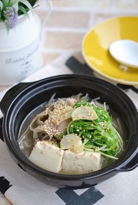 豚バラごぼうと豆腐のスープ鍋