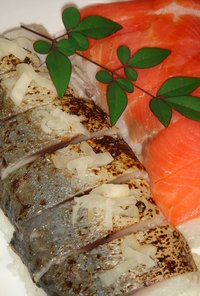 棒寿司風の鯖&鮭寿司