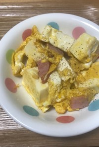 簡単豆腐の卵とじ