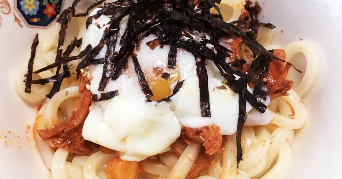 韓国の唐辛子ツナ缶で 温玉辛ビビンうどん レシピ 作り方 By Petitmar クックパッド 簡単おいしいみんなのレシピが374万品