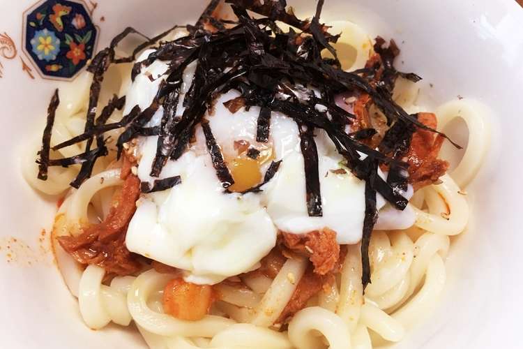 韓国の唐辛子ツナ缶で 温玉辛ビビンうどん レシピ 作り方 By Petitmar クックパッド 簡単おいしいみんなのレシピが358万品