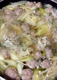 合挽き肉と生姜の肉団子鍋