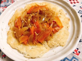 そうめんと残り物で!あんかけかた焼きそば