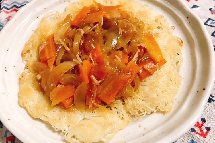 そうめんと残り物で あんかけかた焼きそば レシピ 作り方 By Amnママ クックパッド 簡単おいしいみんなのレシピが351万品