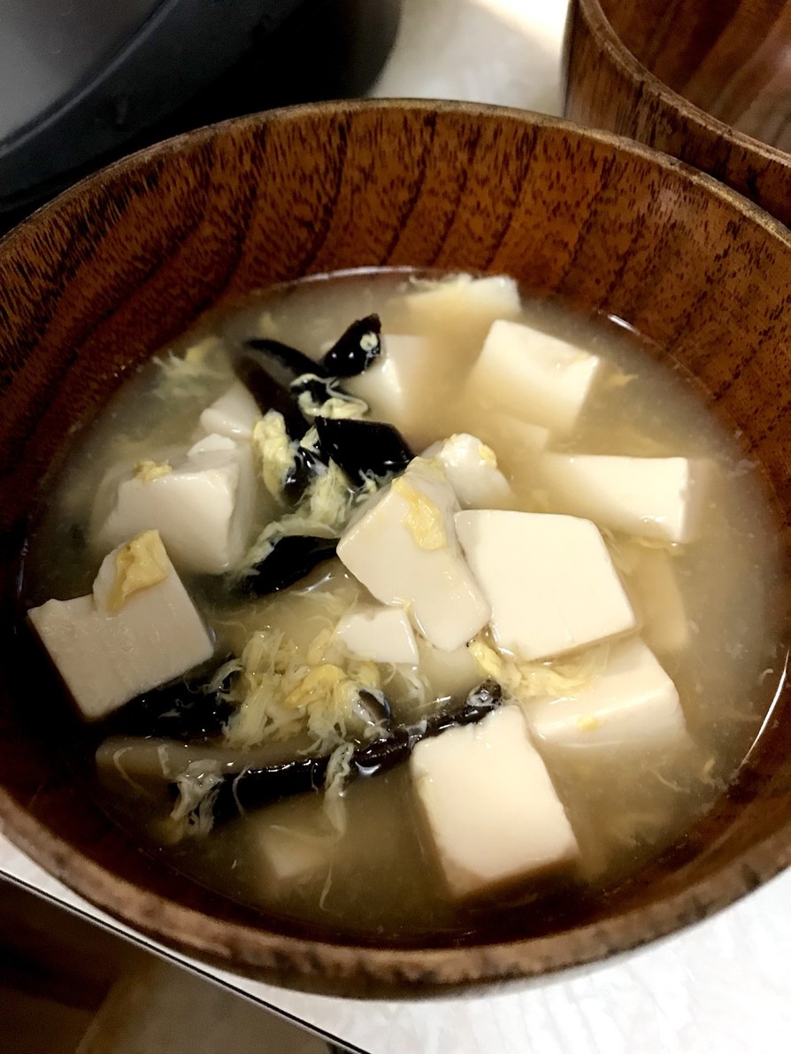 豆腐とキクラゲの卵とじスープの画像