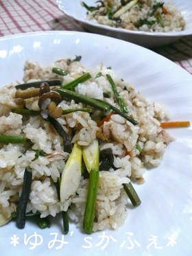 ササッとご飯♡ツナと山菜の炒飯