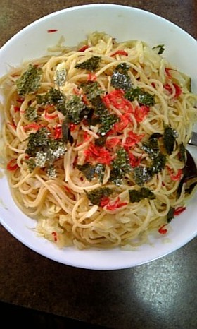 桜えびとキャベツのパスタ
