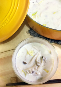 豆乳とたっぷりキノコ⁑ジンジャースープ
