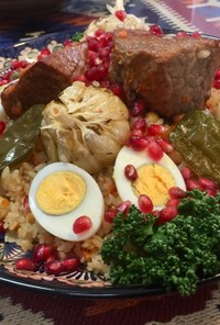 ウズベキスタン♡柘榴と食べる伝統牛肉ご飯