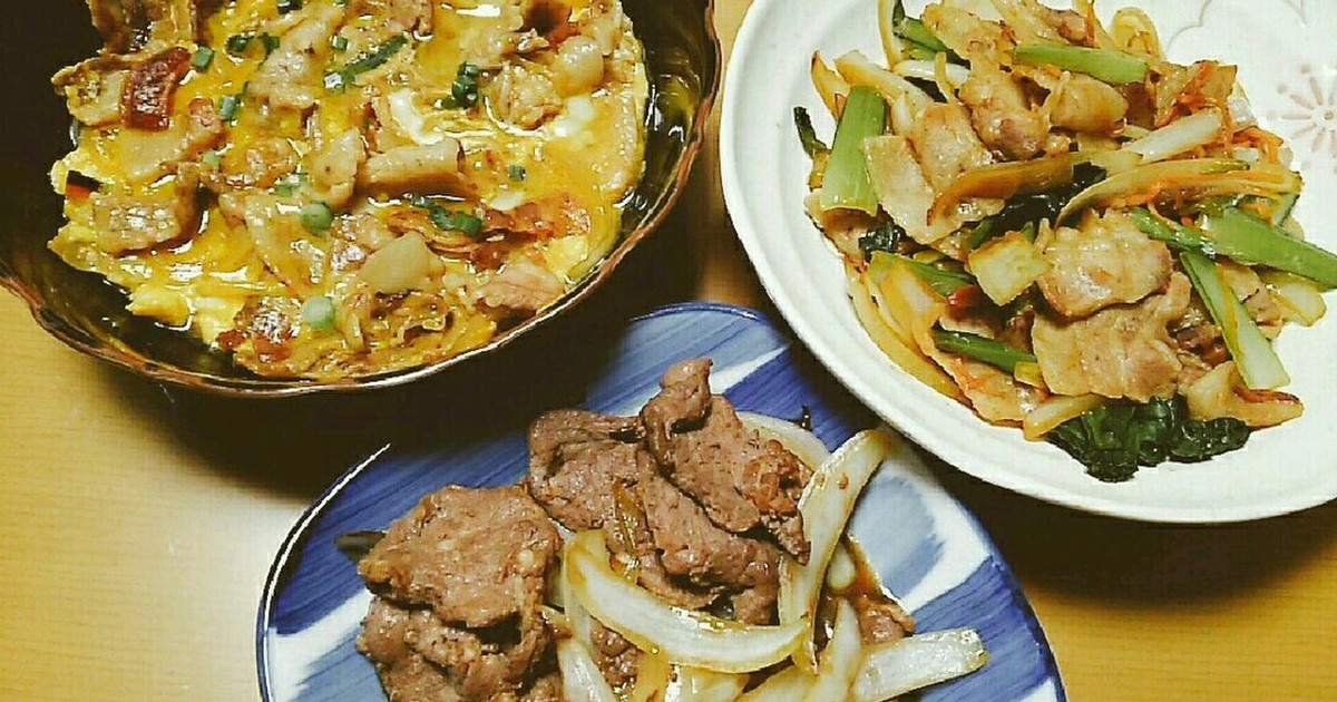 朝作る!夕食の肉のおかず3品 by manmaT 【クックパッド】 簡単おいしいみんなのレシピが348万品