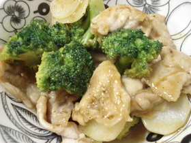 長芋と豚肉の中華風炒め