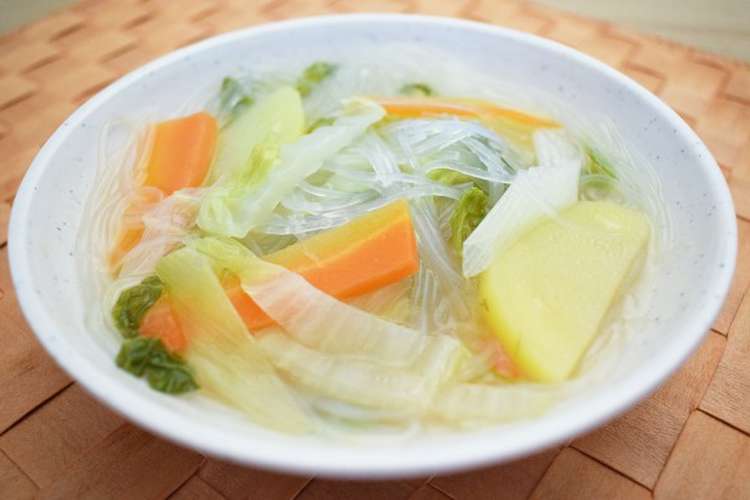 白菜とじゃがいもの春雨スープ レシピ 作り方 By だれでも介護食レシピ クックパッド 簡単おいしいみんなのレシピが349万品