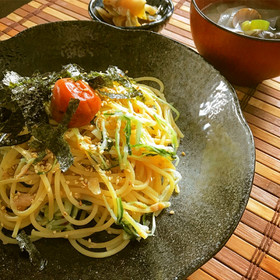 簡単!ランチ◎ツナと水菜の和風のパスタ