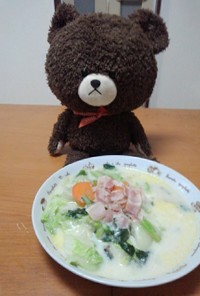 ベーコンと白菜等の簡単クリームスープ！☆