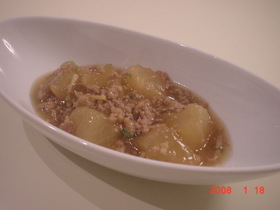 大根と豚ひき肉のとろっと煮物