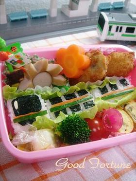 キャラ弁☆電車おにぎり弁当