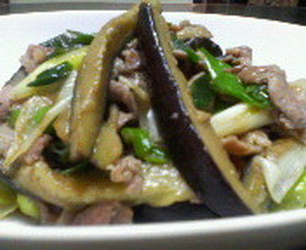 茄子と豚肉のオイスター炒め♪