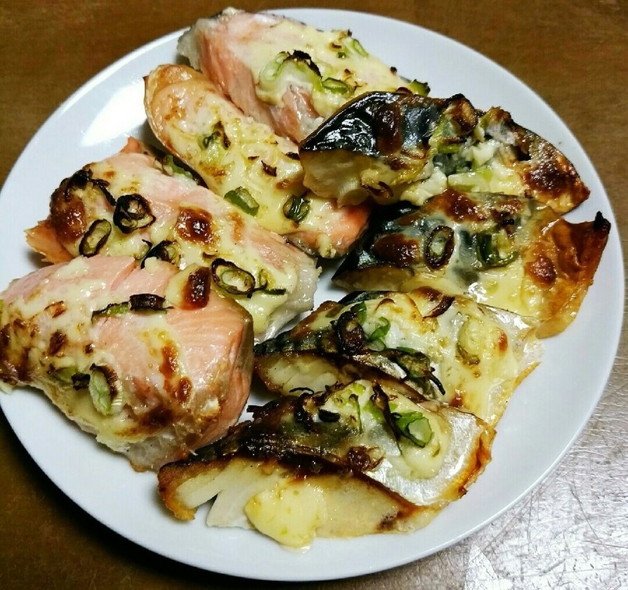 簡単！塩鯖と塩鮭のマヨネーズグリル焼きの画像