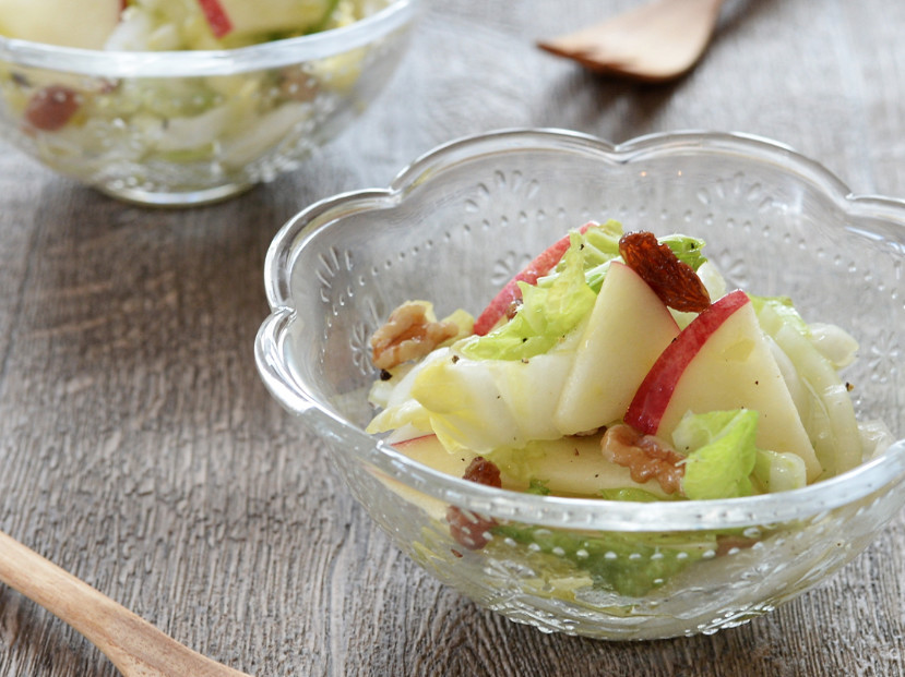 液体塩こうじで簡単☆白菜とリンゴのサラダの画像