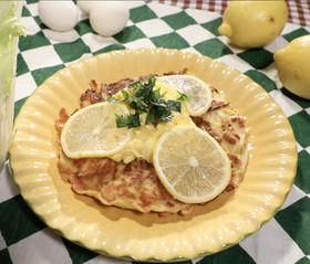 白菜レモンのお好み焼き